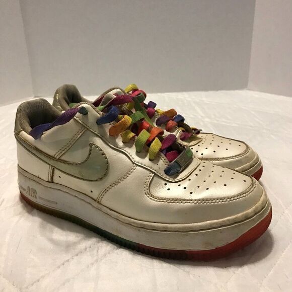 Girls‎ Rainbow Nike Air AF-1 '82 size 4.5Y - Picture 1 of 9